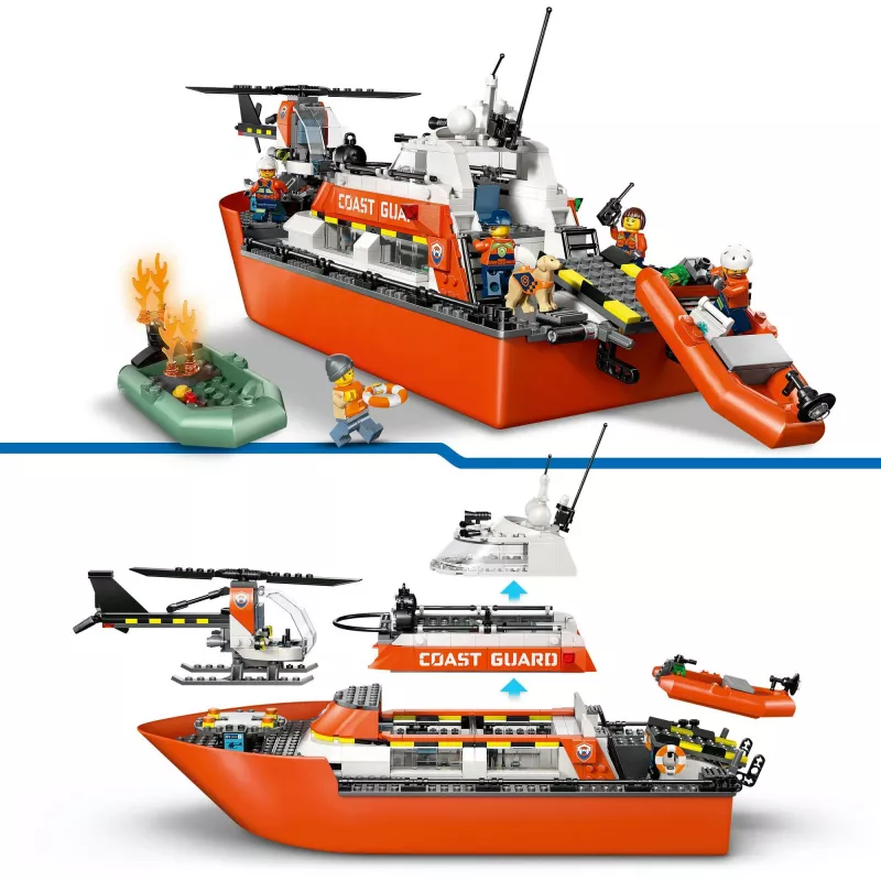 Blocks City 60504 Coast Guard Rescue Boat and amp: Helicopter