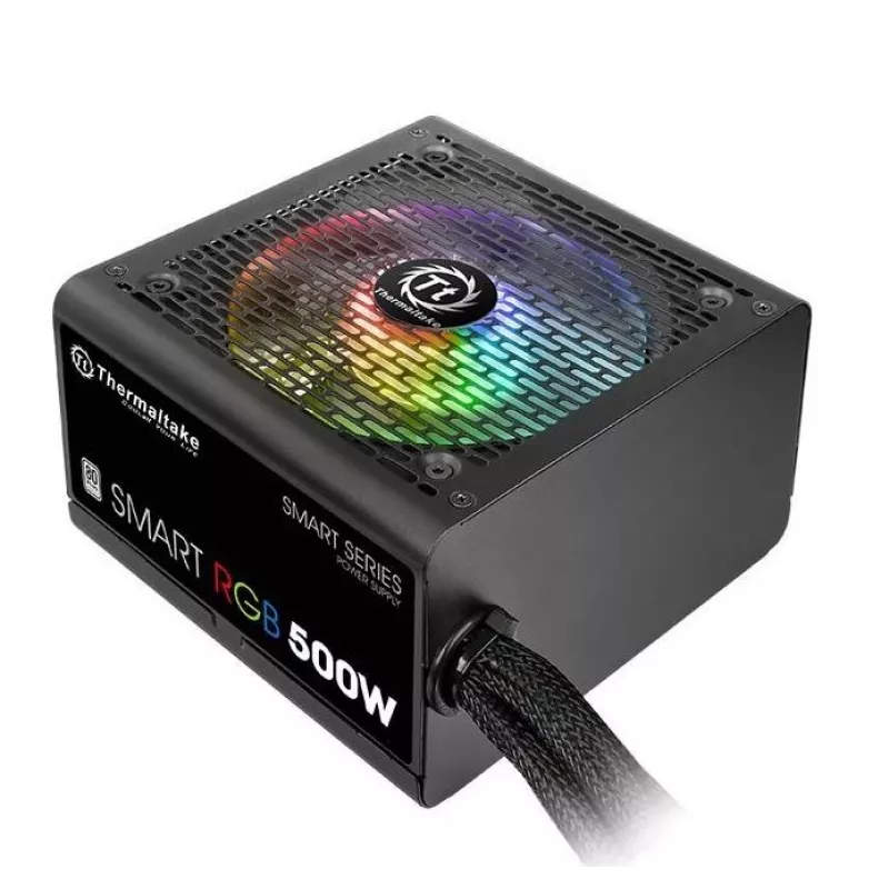Thermaltake SMART RGB PS-SPR-0500NHSAWE-1 - Power Supply (Internal) - ATX12V 2.3 - 80 PLUS - AC 230 V - 500 Watt - active PFC - Black