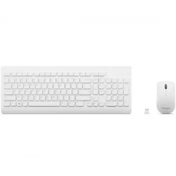 Full-size mechanical keyboard and mouse set Lenovo GX30W75336 — USB + Bluetooth, QWERTY, white