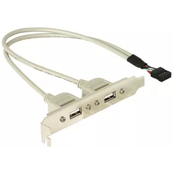 Slotbracket 1x internal USB 5pin to 2x USB2.0 external DeLOCK 71000