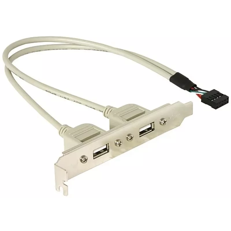 Slotbracket 1x internal USB 5pin to 2x USB2.0 external DeLOCK 71000
