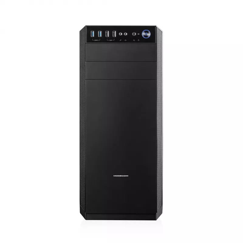 PC Case MODECOM Oberon Pro Midi Tower — black, supports ATX/microATX/ITX, 7 expansion slots, up to 395 mm GPU, 5 HDD/3 SSD bays