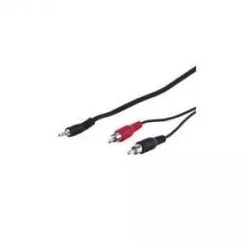 Wentronic Goobay 3,5mm-jack-/RCA-Adapter Cable HQ, Black, 5 m - jack 3,5 mm-Plug (3-Pin, Stereo) > 2x RCA-Plug (Audio left/right) (51651)