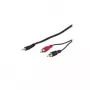 Wentronic Goobay 3,5mm-jack-/RCA-Adapter Cable HQ, Black, 5 m - jack 3,5 mm-Plug (3-Pin, Stereo) > 2x RCA-Plug (Audio left/right) (51651)