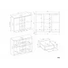 CHEST OF DRAWERS WITH 2 DOORS AND 4 DRAWERS, ARTISAN OAK/CASHMERE COLOUR