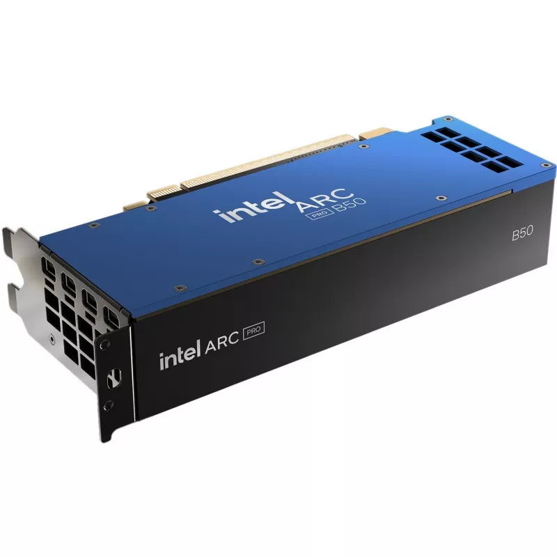 Graphics card INTEL Arc Pro B50 — 16 GB GDDR6, 128-bit, PCIe 5.0, active cooling