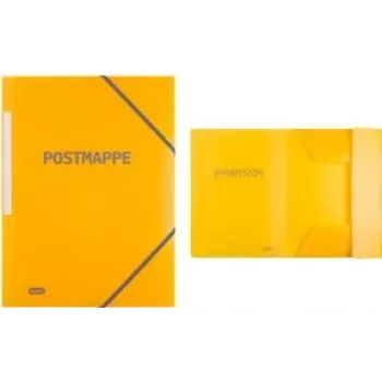 Document folder Elba Postmappe DIN A4 transparent yellow with corner fasteners