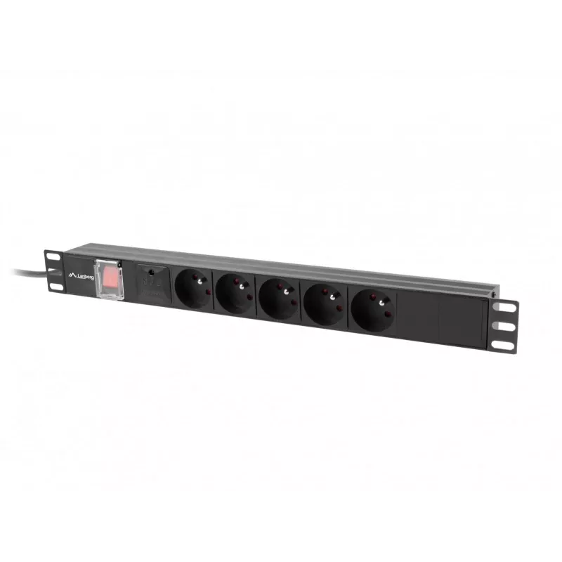 Lanberg PDU-05E-0200-IEC-BK power distribution unit (PDU) 5 AC outlet(s) 1U Black