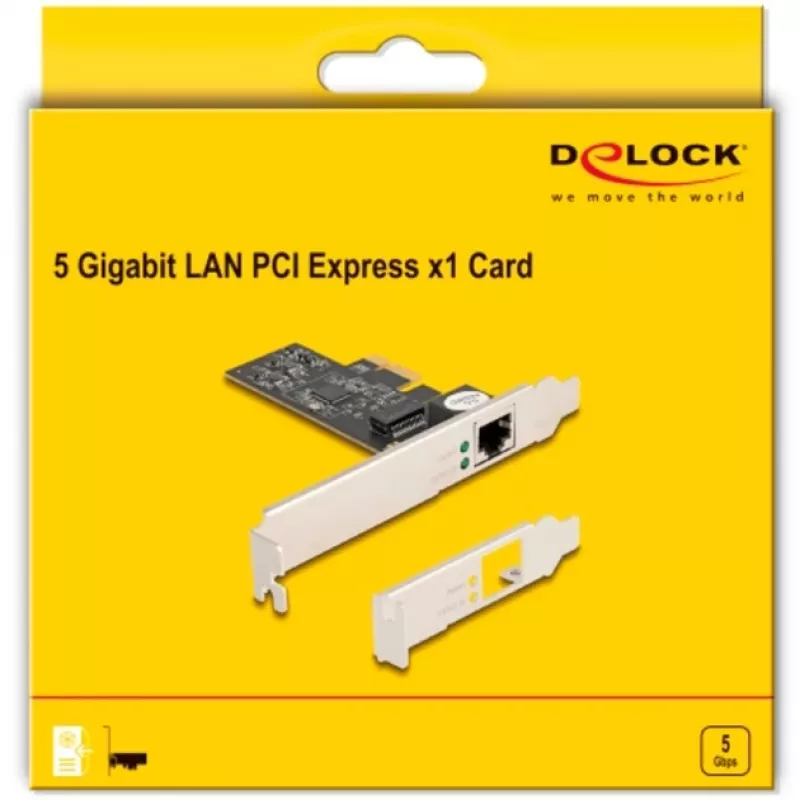DeLOCK PCI Express x1 Card 81260 1 x RJ45 5 Gigabit LAN RTL8126