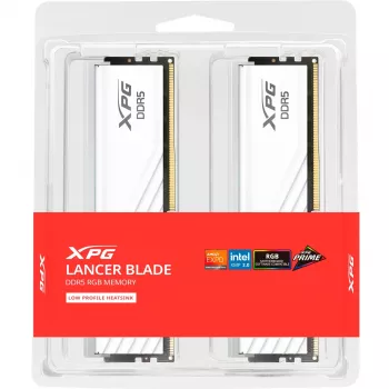 ADATA DIMM 16 GB DDR5-5600 (2x 8 GB) Dual-Kit (White, AX5U5600C468G-DTLABRWH, XPG Lancer Blade RGB, INTEL XMP, AMD EXPO) - 16 GB - DDR5