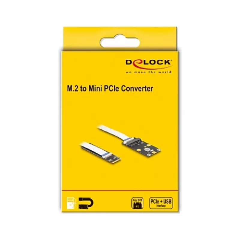DeLOCK Converter M.2 Key B+M male to Mini PCIe Slot flexible cable