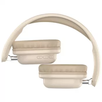 Wireless over-ear headphones DEFENDER EEMOTION B640 BEIGE — binaural, closed acoustic, USB-C, AUX, 20–20000 Hz, 105 dB