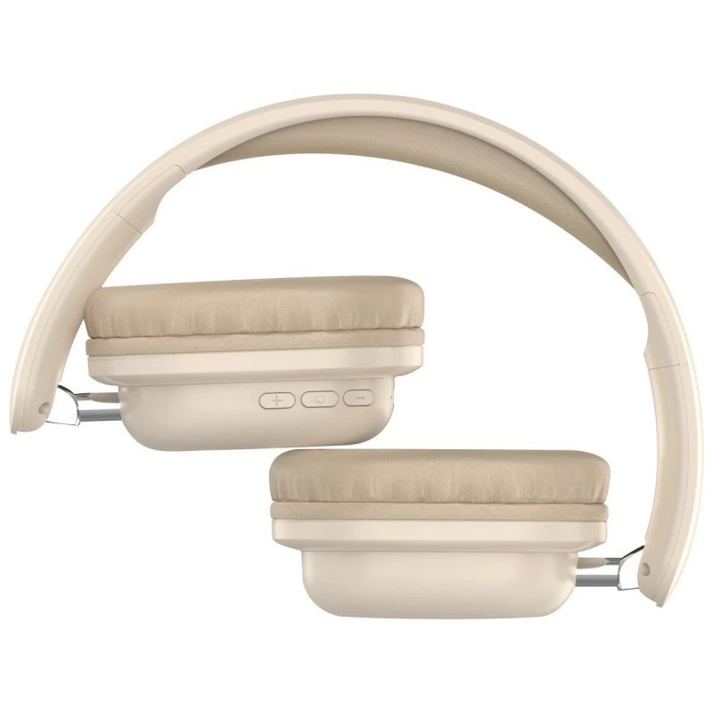 Wireless over-ear headphones DEFENDER EEMOTION B640 BEIGE — binaural, closed acoustic, USB-C, AUX, 20–20000 Hz, 105 dB