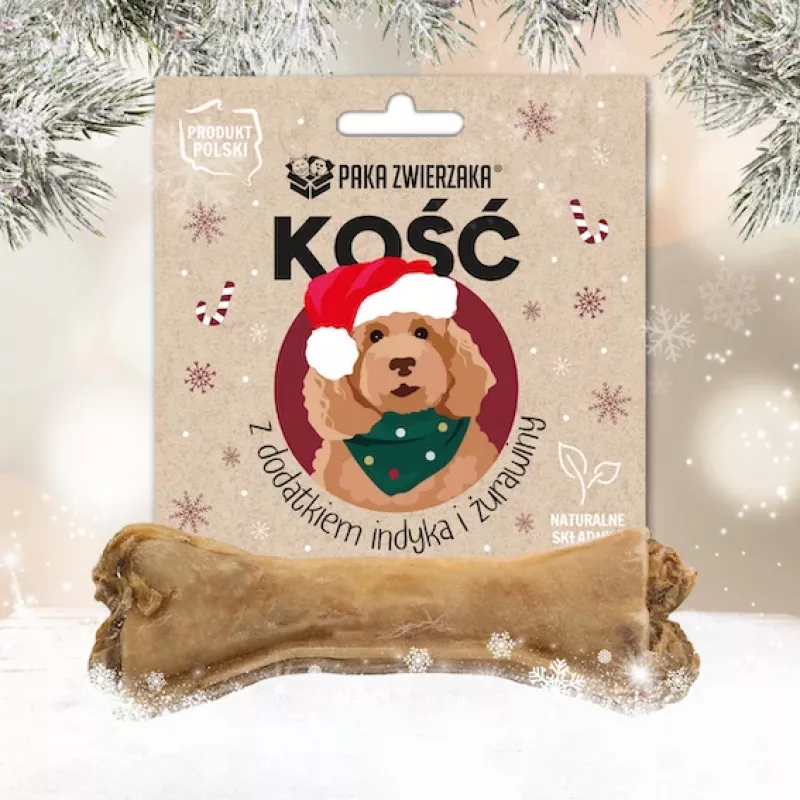 Dog chew bone PAKA ZWIERZAKA with turkey and cranberry, 12 cm, size M, 55 g