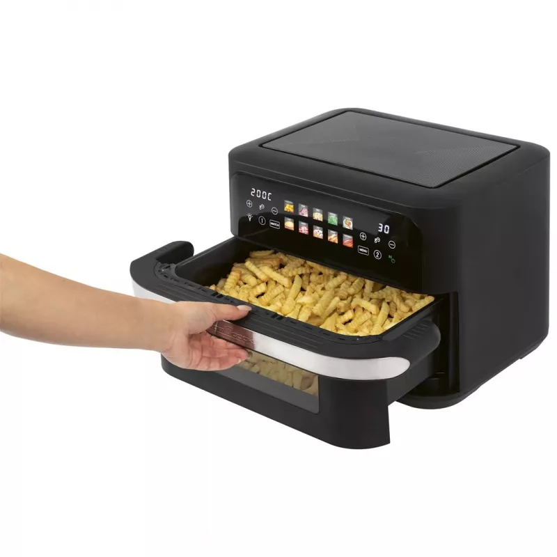 ProfiCook PC-FR 1313 H double hot air fryer, 10 L, 2400 W, black/stainless steel