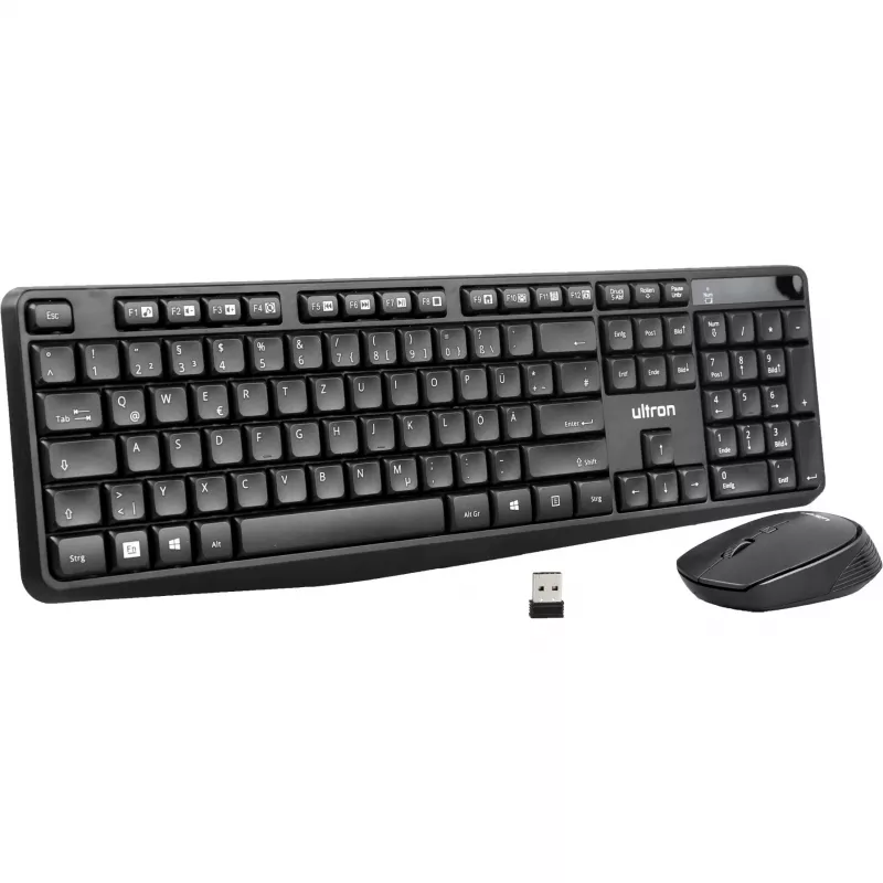 Ultron UMC300 Keyboard + Mouse Set - RF Wireless German Black (364180)