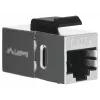 Keystone module LANBERG KSF5-3000 — Cat5e F/UTP flat cable, RJ-45 female, black
