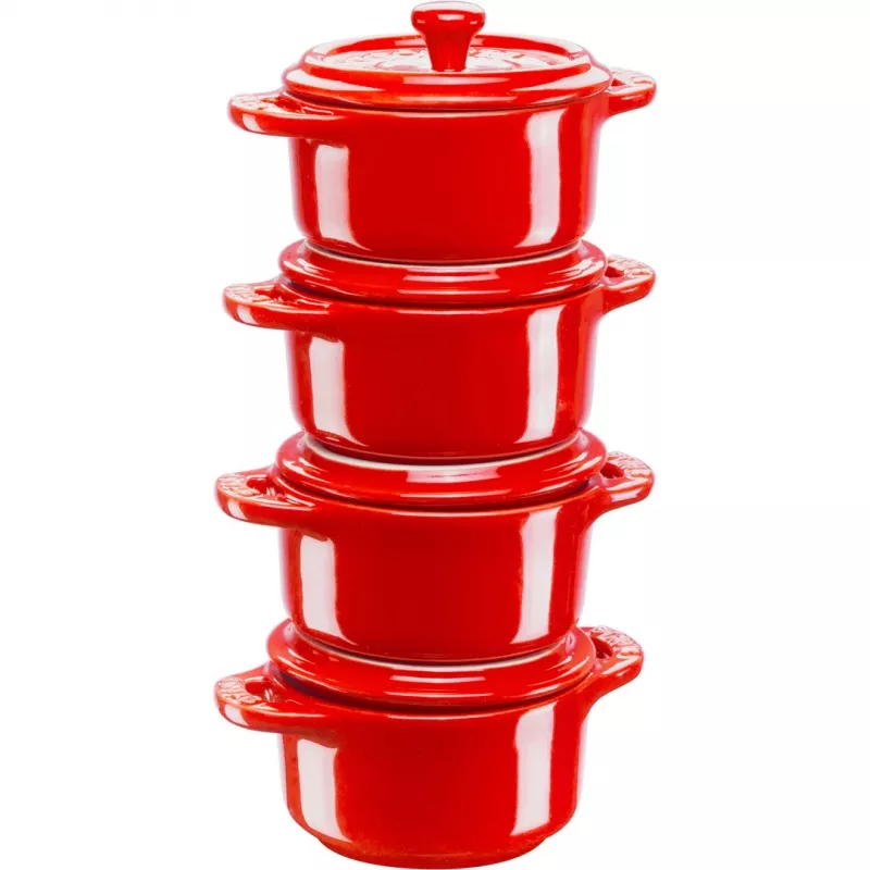 Staub Mini Cocotte Round, 4 pcs. - 200 ml, Red