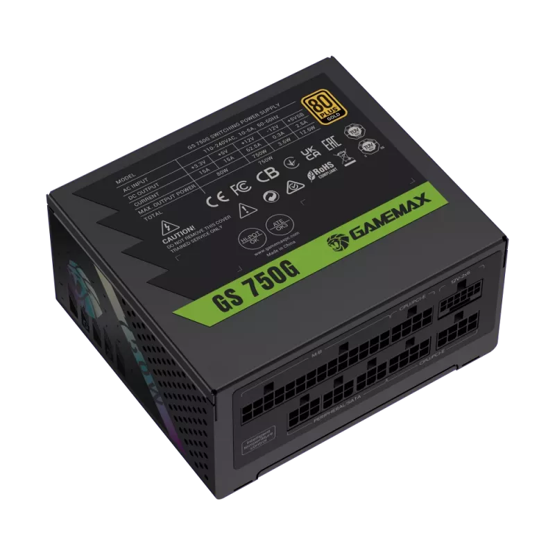 Gamemax Power Supply, 80 PLUS, Gold | GS 750G | 750 W