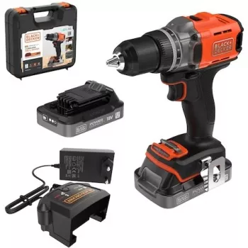 Cordless Drill Driver Black & Decker BCD382D2XK 18V with 2x 2Ah batteries