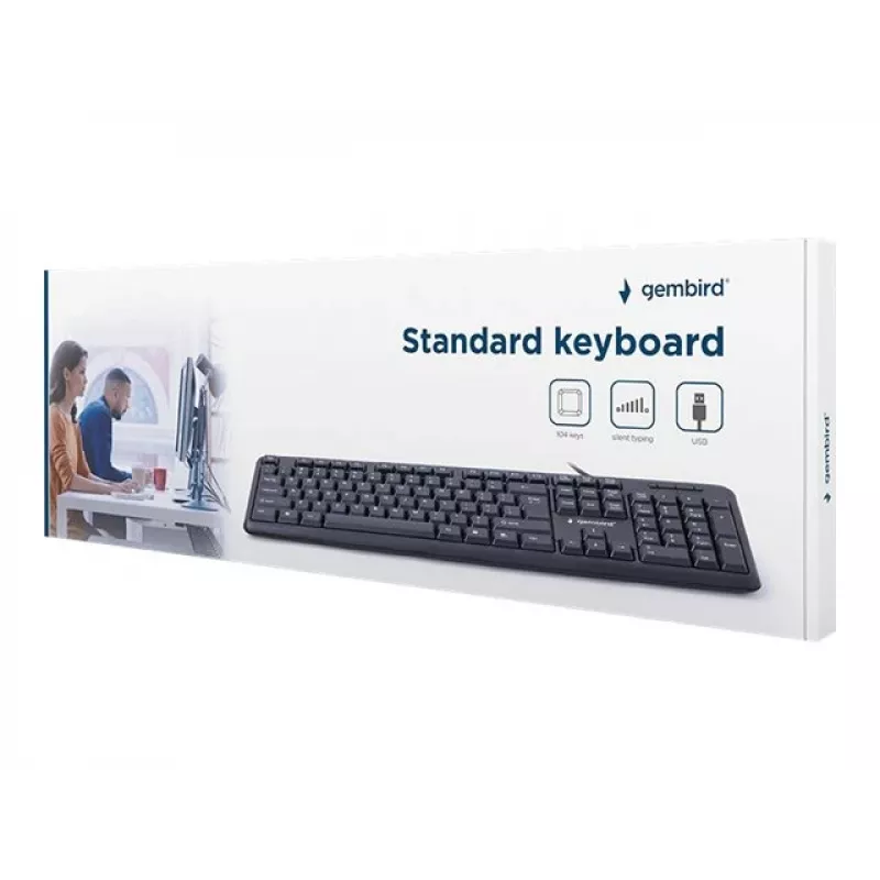 Keyboard Gembird KB-U-103-RU Office USB QWERTY English Russian Black