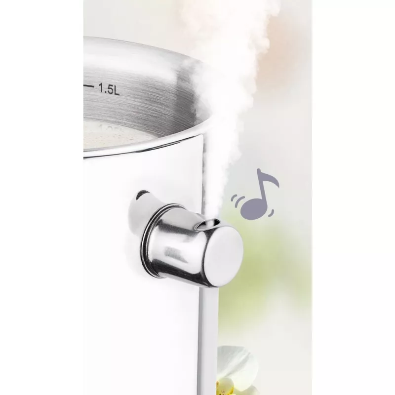 Milk pan LAMART LT1068, double-wall stainless steel, sandwich base, 1.5 L, whistle, volume scale