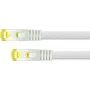 Python Series RJ45 Patch Cable with Cat.7 Raw Cable - Latch Protection (RNS) and Nylon Braiding - S/FTP - PiMF - Halogen-Free - 500MHz - OFC - White - 1m (8070PY-010W)