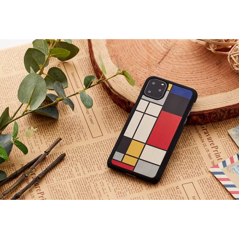 Smartphone case man and wood for iPhone 11 Pro — wood black protective cover