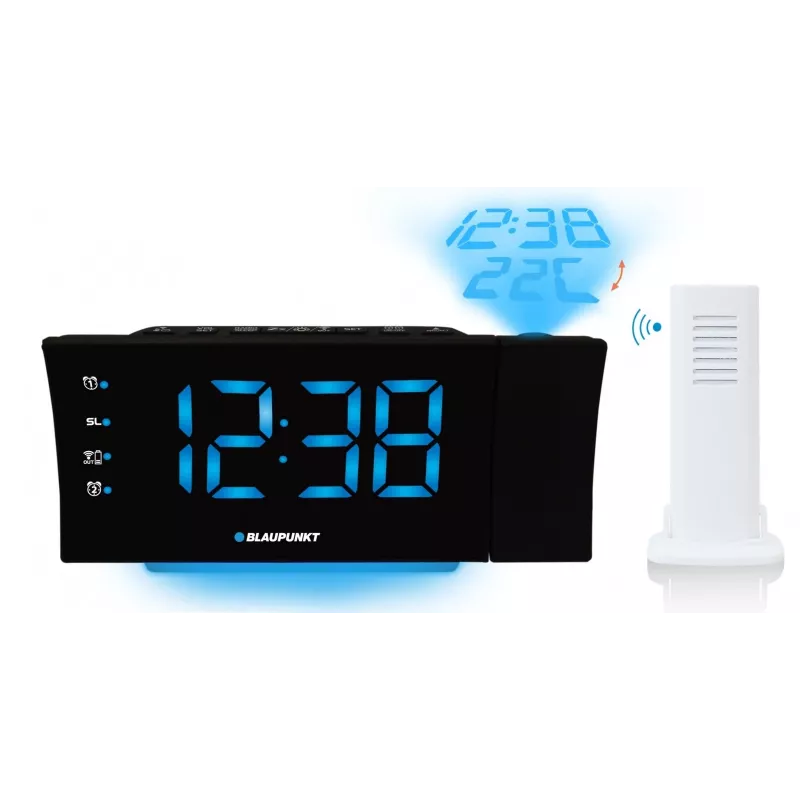 Blaupunkt CRP81USB Clock Radio with Projection and USB Charging, Black