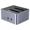 Docking Station Unitek 51642 for 2.5 inch/3.5 inch SATA drives, USB-C 10Gbps, 2-bay, aluminium