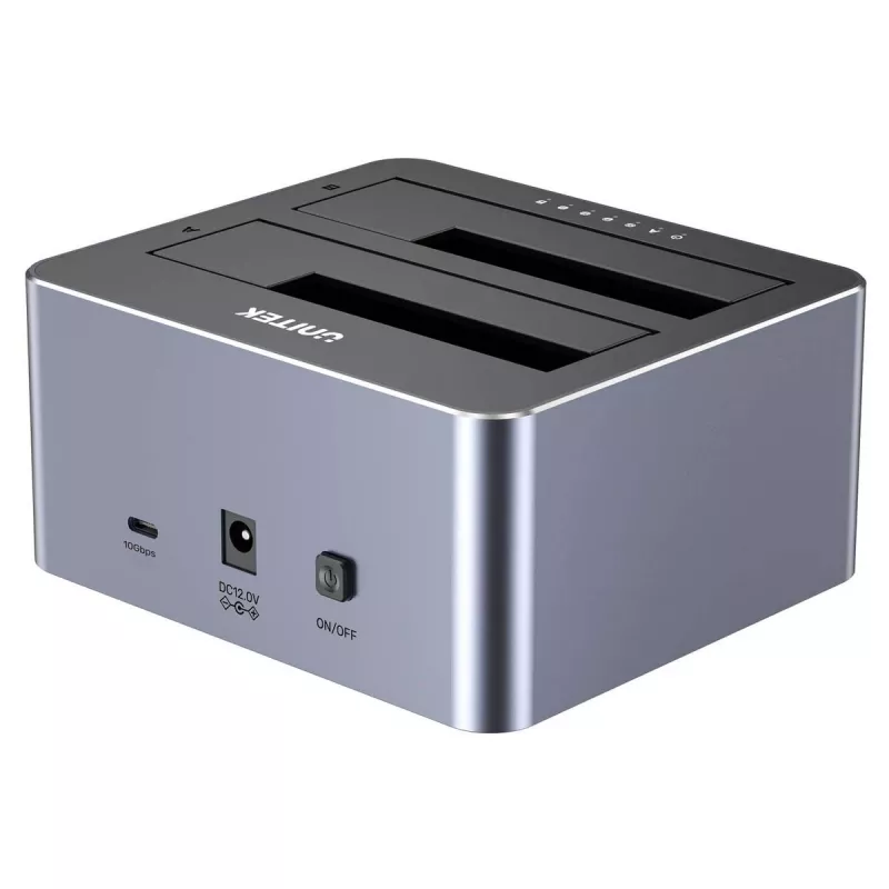 Docking Station Unitek 51642 for 2.5 inch/3.5 inch SATA drives, USB-C 10Gbps, 2-bay, aluminium