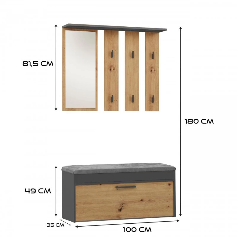 Topeshop GAR PARMA ANT/ART entryway cabinet