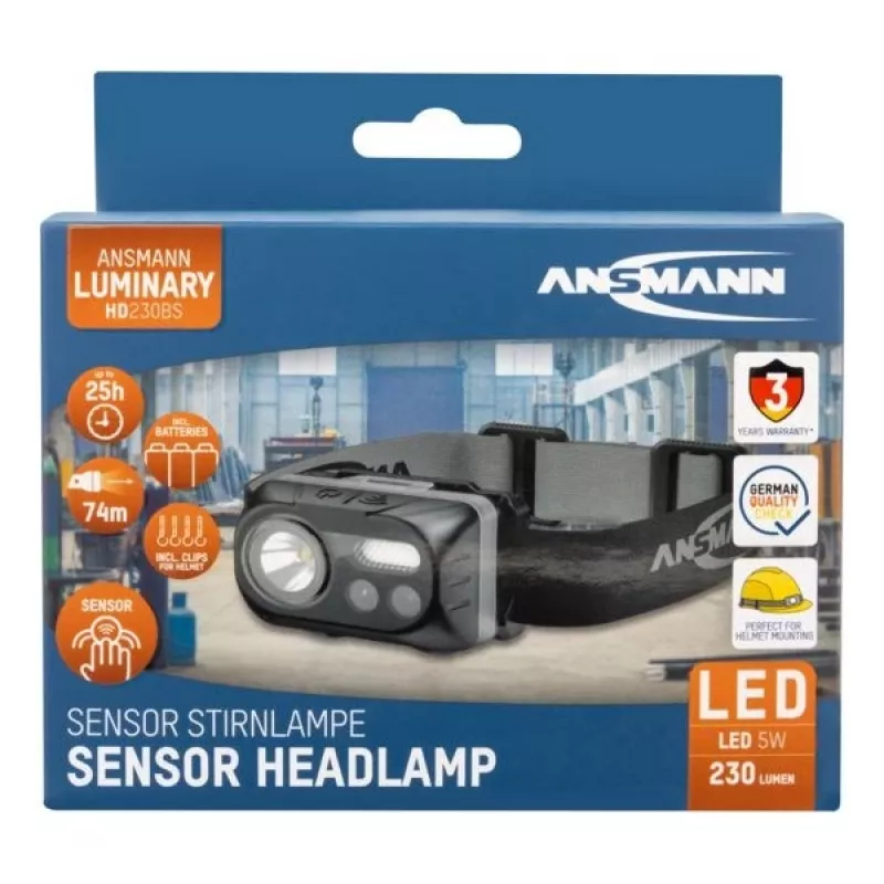 LED Headlamp ANSMANN ANS 1600-0386 — battery operated, compact hands-free light