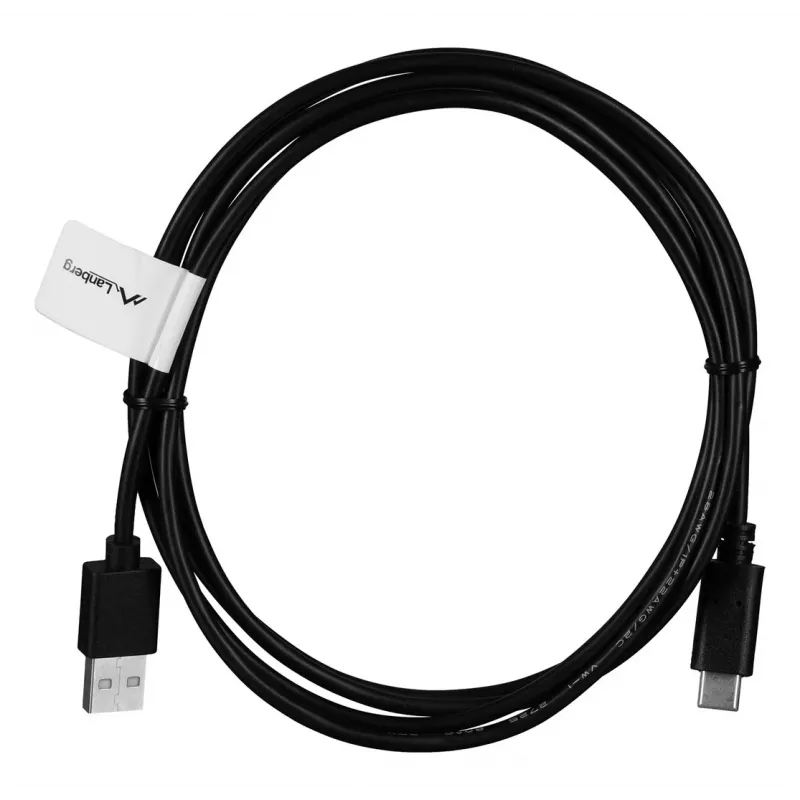 USB A to USB C cable LANBERG CA-USBO-20CU-0018-BK — USB 2.0, 1.8 m, Black