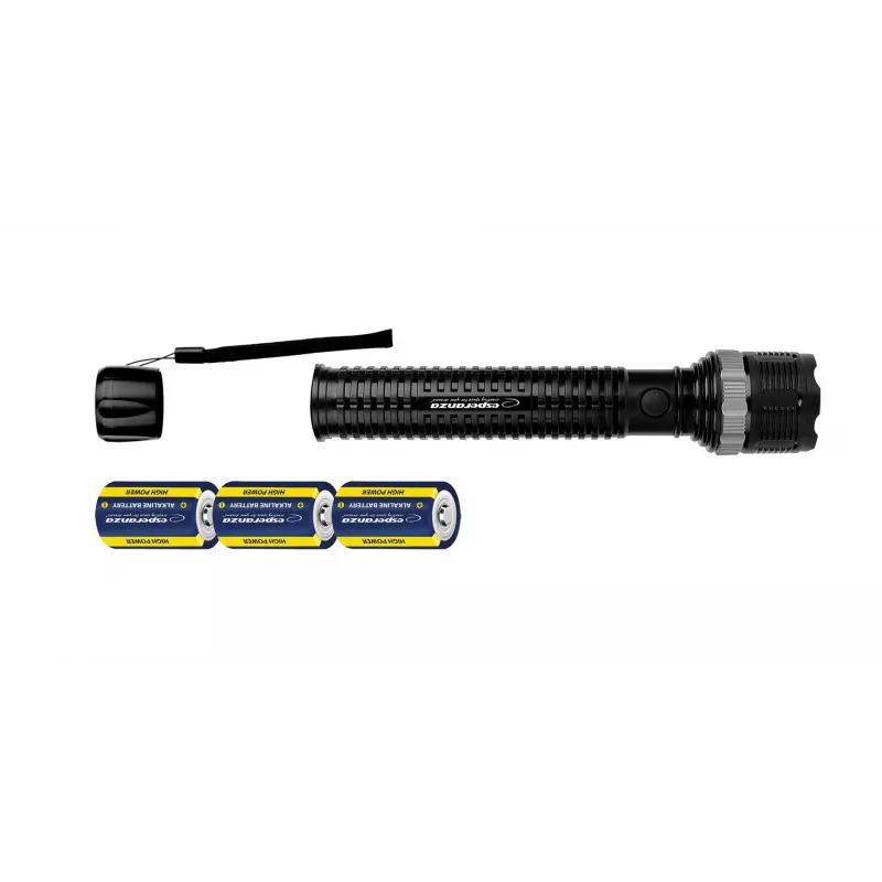 Hand flashlight ESPERANZA Epione XL LED 1.2W 100 lm 100 m Black, battery R20 (3)
