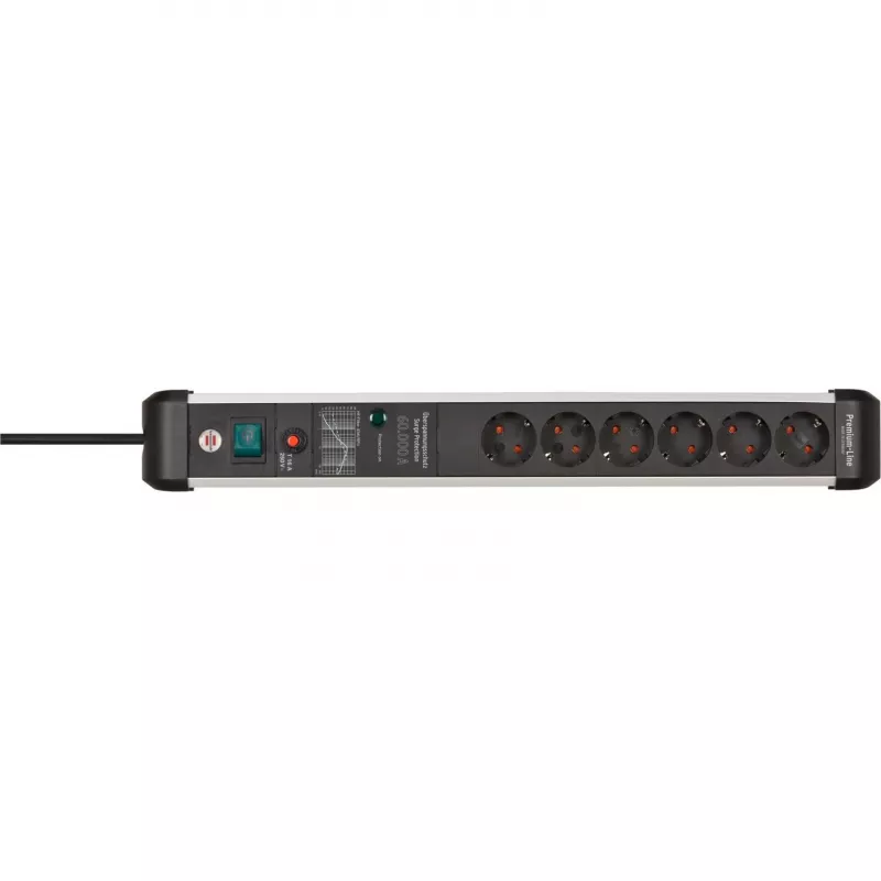 Power extension Brennenstuhl 1391010600 3m 6 AC outlets Indoor Black Silver