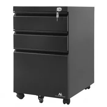 Office drawer unit Maclean MC-850 Black Metal 2 drawers