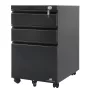Office drawer unit Maclean MC-850 Black Metal 2 drawers