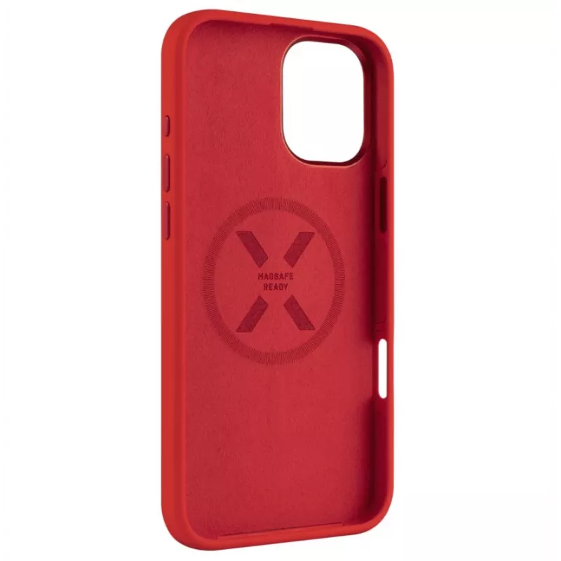 Back cover FIXED for Apple iPhone 16 Plus — MagFlow liquid silicone, Red