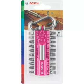 Screwdriver set Bosch 2607002821 — 21 pieces: Torx, Phillips, Pozidriv, Hex