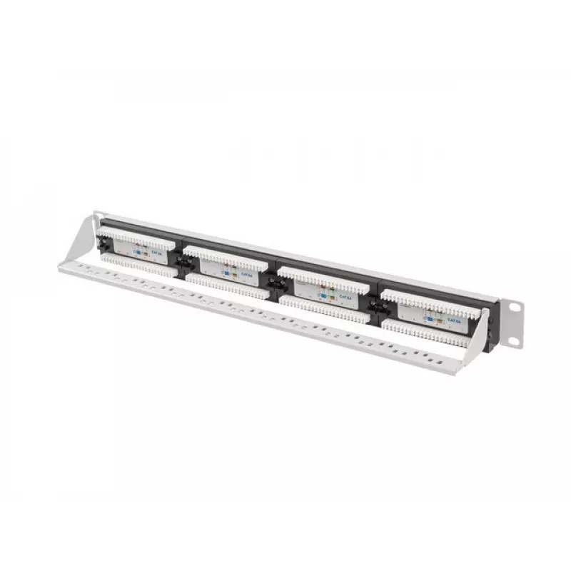 Lanberg PPUA-1024-S 24-Port Cat6a UTP 1U 19 inch Patch Panel Grey