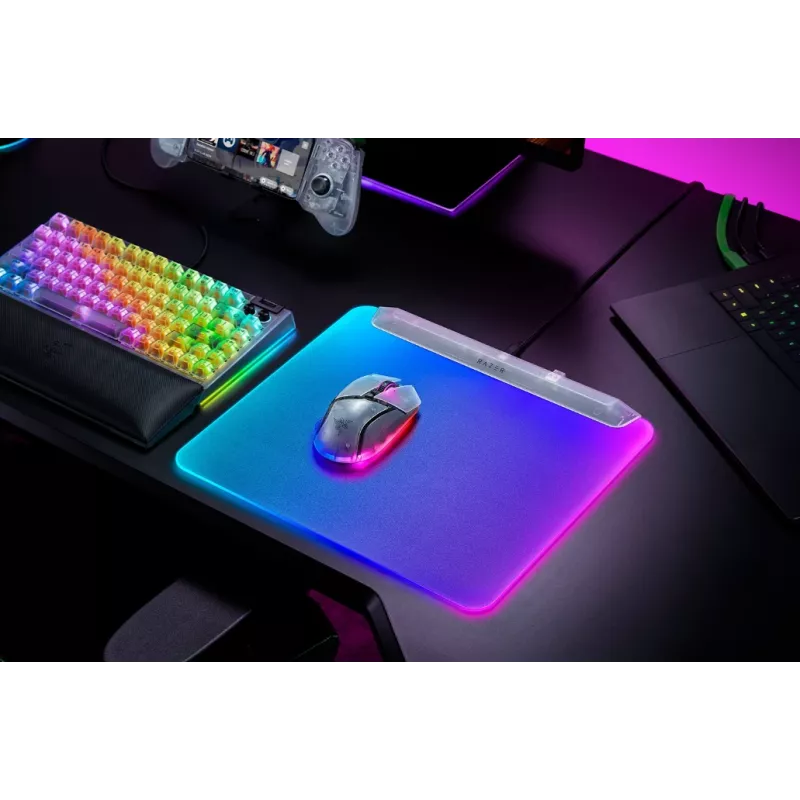 Gaming mouse pad Razer Firefly V2 Pro White — RGB backlit, USB-powered, non-slip base