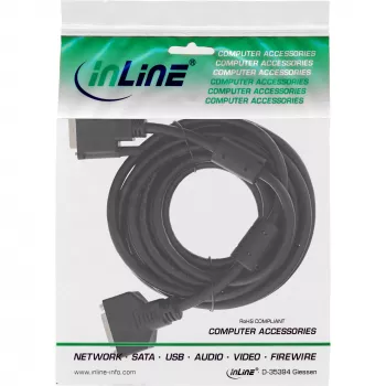 InLine DVI-D cable 24+1 M/F, Dual Link, 2 ferite cores, 3m