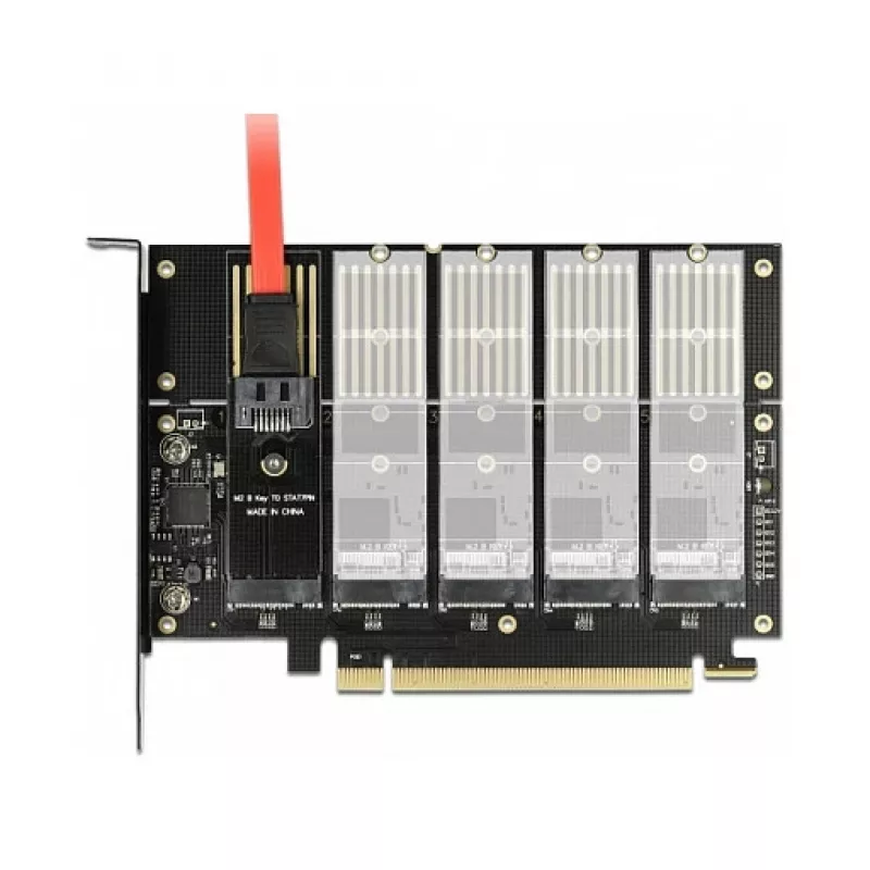 DeLOCK PCI Express x16 Card to 5 x internal M.2 Key B / SATA