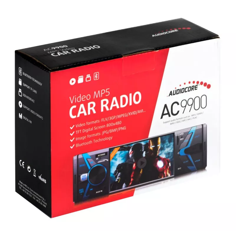 Audiocore AC9900 MP5 AVI DivX Bluetooth handsfree head unit + remote control