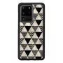 Protective phone case iKins for Samsung Galaxy S20 Ultra — pyramid pattern, black
