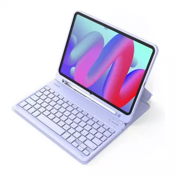 Wireless Bluetooth Keyboard Inateck KB04002 — QWERTY layout, built‑in 280 mAh battery, touchpad, purple — compatible with iPad Air 11 inch (6th/7th Gen)