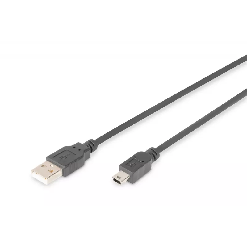 ASM AK-300108-018-S ASSMANN Cable USB 2.0 HighSpeedCanonTyp USB A/miniUSB B (5pin) M (plug) 1,8m