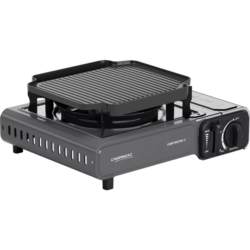 Portable Campingaz CampBistro 3 Camping Stove with Die-Cast Aluminium Griddle