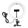 LED Ring Light 26cm with Phone Holder and Clamp, USB